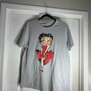 Betty Boop Heather Gray Short Sleeve Tee Unisex Large